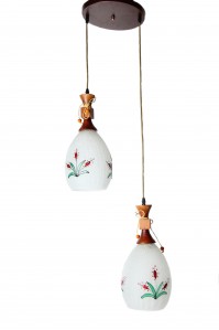 Деревянная Люстра SVLIGHT двухламповая 2227/2